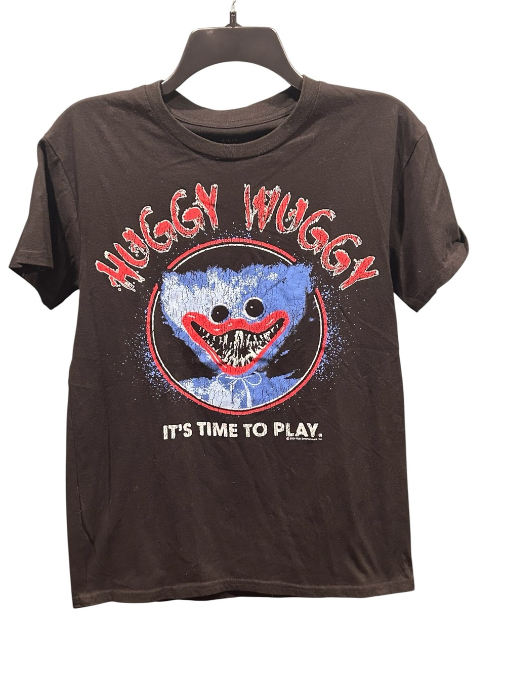 Poppy Playtime Huggy Wuggy Graphic T-Shirt - Size Small - Mad Engine Black Tee
